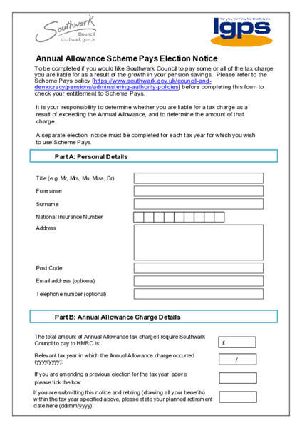 Southwark Scheme Pays Election Notice